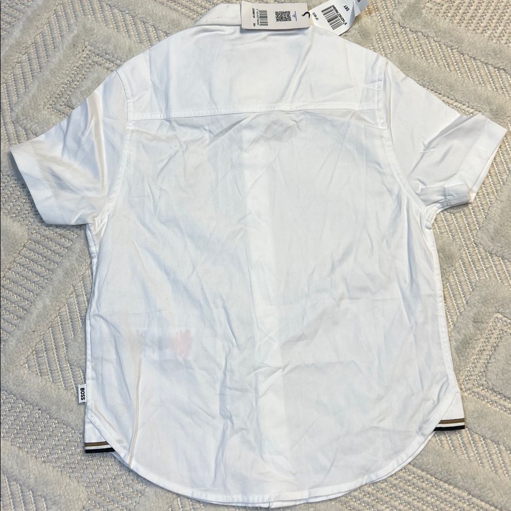 BOSS - Cotton Oxford Embroidered Logo Regular Fit Dress Shirt - Picture 7 of 7